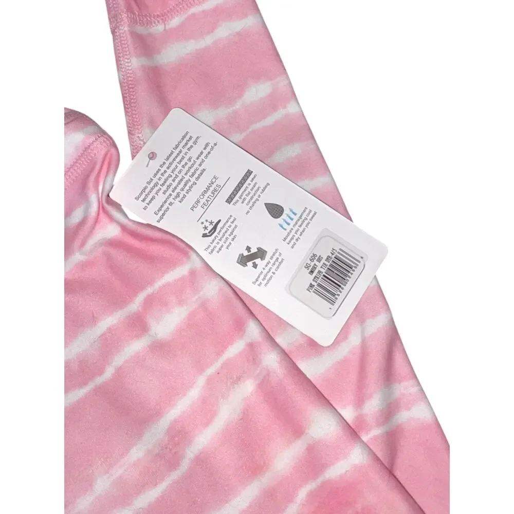 NWT Girls 4/5 Scorpio Sol 2-Piece Gymnastics Tumble outfit Pink Stripe Tie-Dye